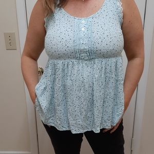 Robin's egg flowy top